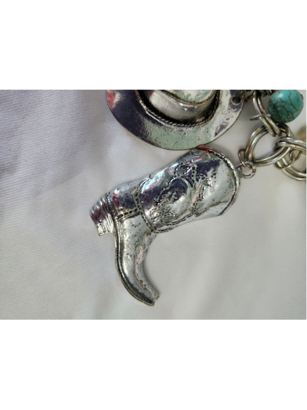 Women's Unbranded Western Charm Necklace One Size Silver Turquoise - Picture 8 of 8